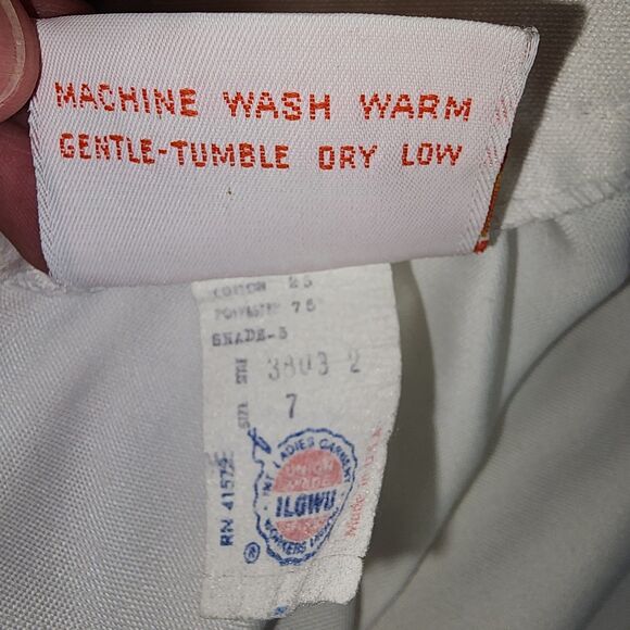 Vintage 60's or 70's Sweet Apple Union Made White A-Line Skirt Size 7 - Picture 6 of 9